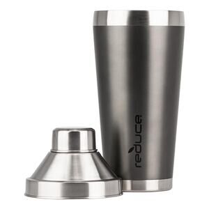 Reduce Stainless Steel Insulated Cocktail Shaker w/Built-In Strainer, 20oz Gray